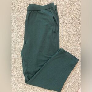 Eileen Fisher NWT IVY dark green ankle slouch lounge or casual pants w/ pockets